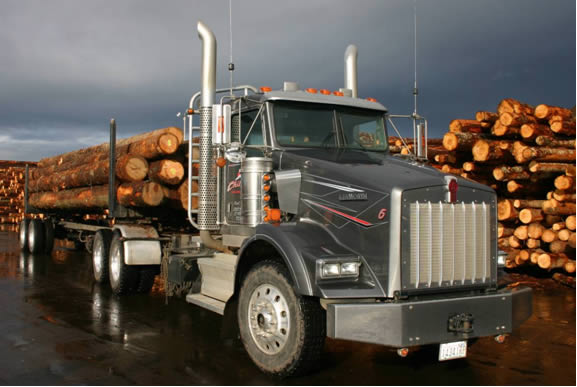 Figure 1.5. Contemporary 5-Axle log truck (Log Trucker Magazine).